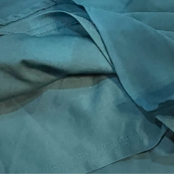 H&M teal green V-neck chiffon shift dress size 8 - Picture 3 of 5